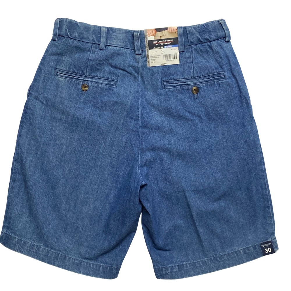 Roundtree‎ & Yorke Travel Smart Mens Pleated Shorts Expander Waistband 30 NWT - Picture 10 of 10
